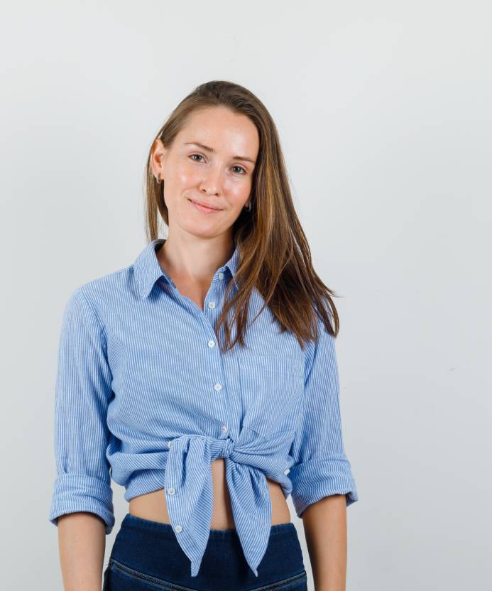 Casual_Cuffed_Sleeves_Solid_Women_Blue_Top.png